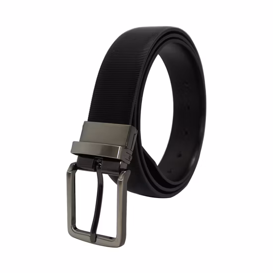Hot Double Sides PU Leather Reversible Belt Black Brown Dress Belt (35-23043)