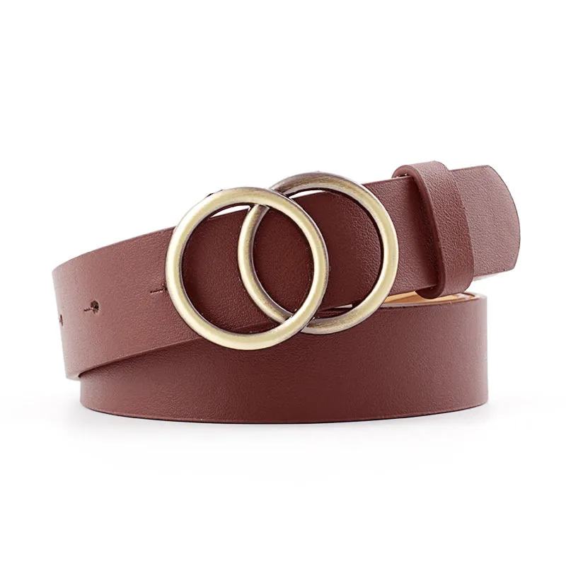 Cintura in PU alla moda da donna con fibbia ad anello